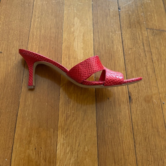 Marc Fisher Red Kitten Heel Sandals - Picture 2 of 3